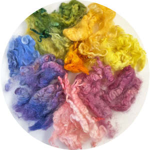 Wool Locks - Rainbow colours curly wool locks