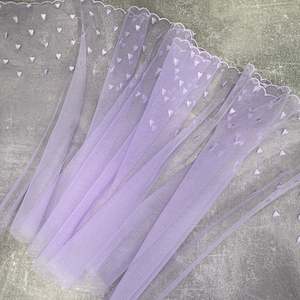 Embroidered Tulle ~ Lavender Heart