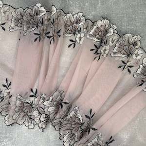 Embroidered Tulle ~ Blush