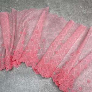 Embroidered Tulle ~ Pink Diamond