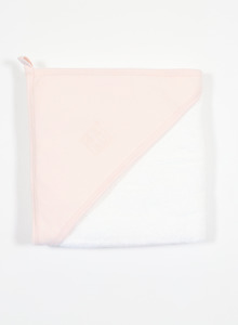 Babu Terry Hooded Baby Towel Shell Pink