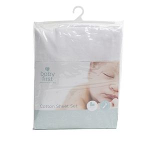 Baby First: Baby First Bassinet Cotton Sheet Set White