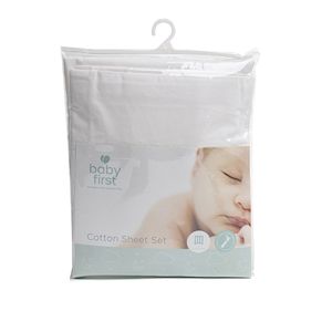 Baby First: Baby First Cot Cotton Sheet Set White