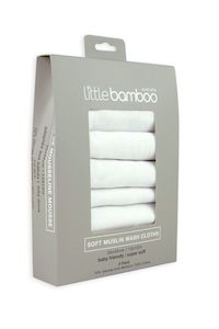 Little Linen Company Little Bamboo Muslin Washer 6pk