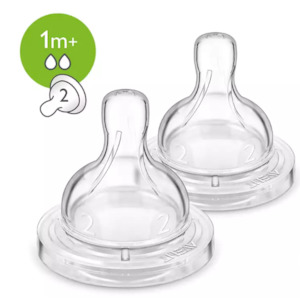 Philips Avent Anti Colic Slow Flow Teats 2pk (1 mth+)