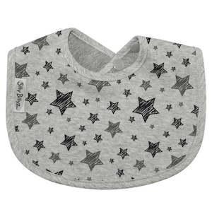 Silly Billyz Jersey Biblet Grey Stars