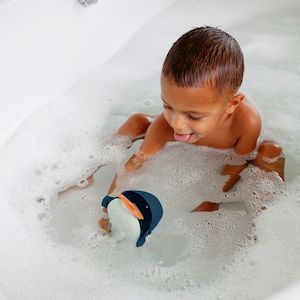 Boon Chomp Hungry Whale Bath Toy - Navy