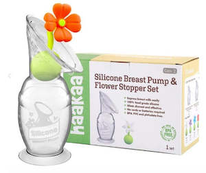 Haakaa Gen.2 150ml Silicone Pump& Orange Flower Stopper