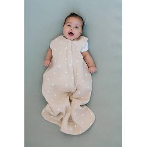 Little Unicorn Cotton Muslin Sleeping Bag - Taupe Cross