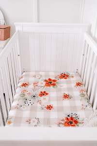 Saylor Mae Super Soft Fitted Cot Sheet - Scarlett