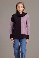 Two-Tone Funnel Neck Jumper 5036