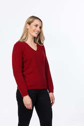 NB396 Plain Vee Neck Sweater