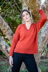 V NECK RIBBED JUMPER KO564