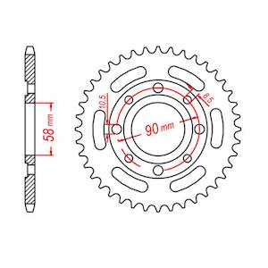 MTX 279 (2) Steel Rear Sprocket #520