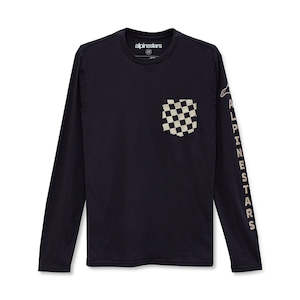 Check Long Sleeve Tee Black S