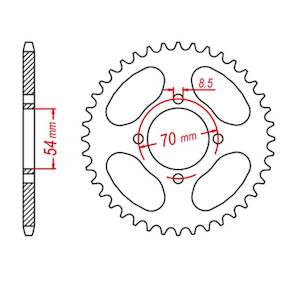 Motorcycle or scooter: Sprocket Rear OE Steel 262 40T #428