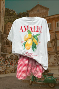 Womenswear: Amalfi Mango T-shirt Set - Red/White Gingham