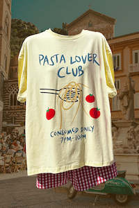 Pasta Lovers Club Tshirt Set - Yellow/ Red Gingham