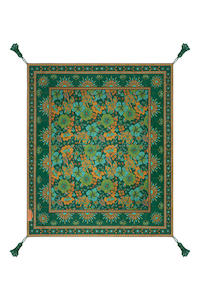 Wandering Folk X Nine Lives Bazaar - Land of the Sun Picnic Rug - Emerald