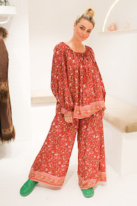 Safari Lounge Pants - Red Poppy