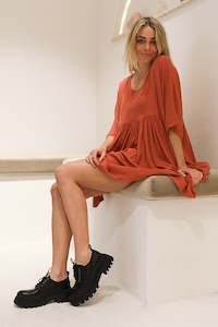 Womenswear: Doll Dress - Rust Linen