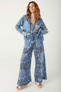 Sunshine Bandit Wide Leg Pant - Chambray