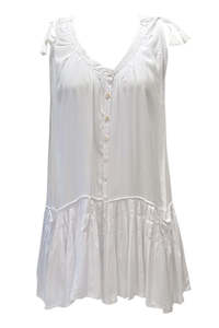 Womenswear: Biasa Sleeveless Short Dress - White