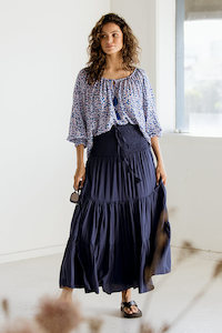 Womenswear: Rara Maxi Skirt - Royal Navy