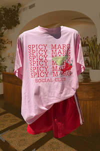 Social Club Spicy Marg T-Shirt Set - Pink/Red