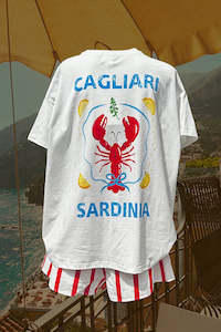 Womenswear: Lobster Sardinia Tshirt Set - Red/White Stripe