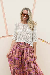 Womenswear: Minnie Knit Crop - Beige