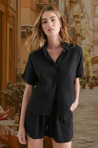 Bronte Linen Shirt - Black