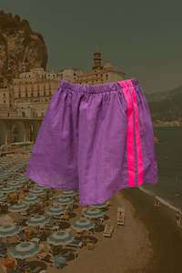 Womenswear: Grape/Hot pink Racer Shorts