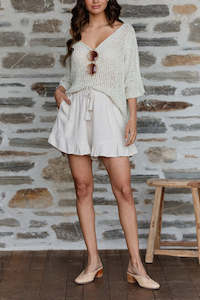 Womenswear: Noir Frill Shorts - Natural Linen