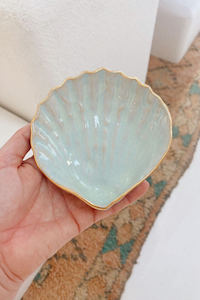 Medium Cockle Shell Bowl - Minty Haze