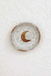 Womenswear: Small Gold Moon Bowl - White Speckled Glaze