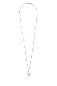 Womenswear: Mini White Aura Necklace #4 - Clear Quartz Silver