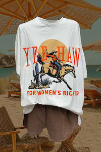 Yee Haw For Women's Rights Short Set - Brown/White