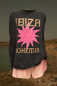 Womenswear: Ibiza Bohemia Short Set - Black/Pink/Yellow