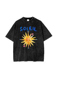 Soleil Oversized Tee - Black