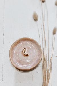 Medium Full Gold Moon Incense Holder - Pink Opal Glaze