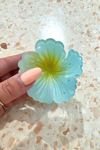 Hibiscus Claw Clip - Blue