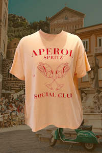 Aperol Spritz Social Club Tee - Peach/Red