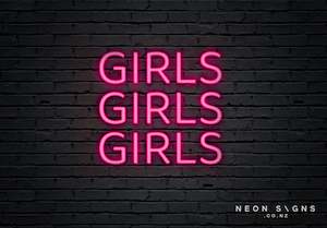 Neon sign: Girls Girls Girls - LED Neon Sign