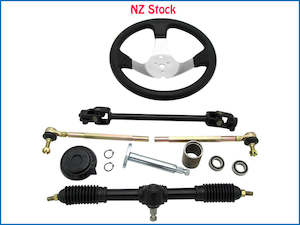 Macadamia nut growing: 110cc Go Kart Steering Wheel Tie Rod Rack Set 320mm Gear Rack Pinion