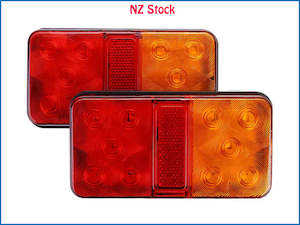 2pcs 12V 24V 10 LED Truck Trailer Tail Lights Taillight Brake Lights