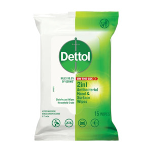 General: Dettol 2 in 1 Antibacterial Hands & Surface Wipes