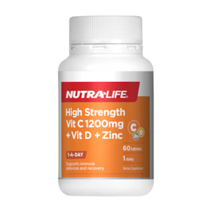 Nutra-Life High Strength Vit C 1200mg + Vit D + Zinc