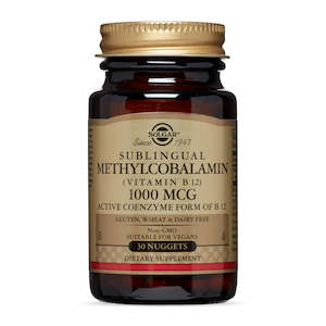 Vitamin B: Solgar Methylcobalamin (Vitamin B12) 1000mcg