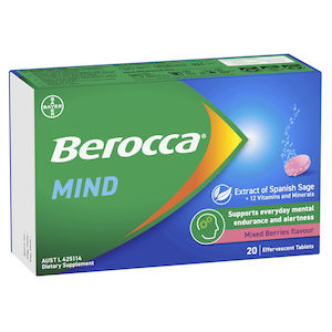 Berocca Mind Mixed Berry Flavour Effervescent Tablets